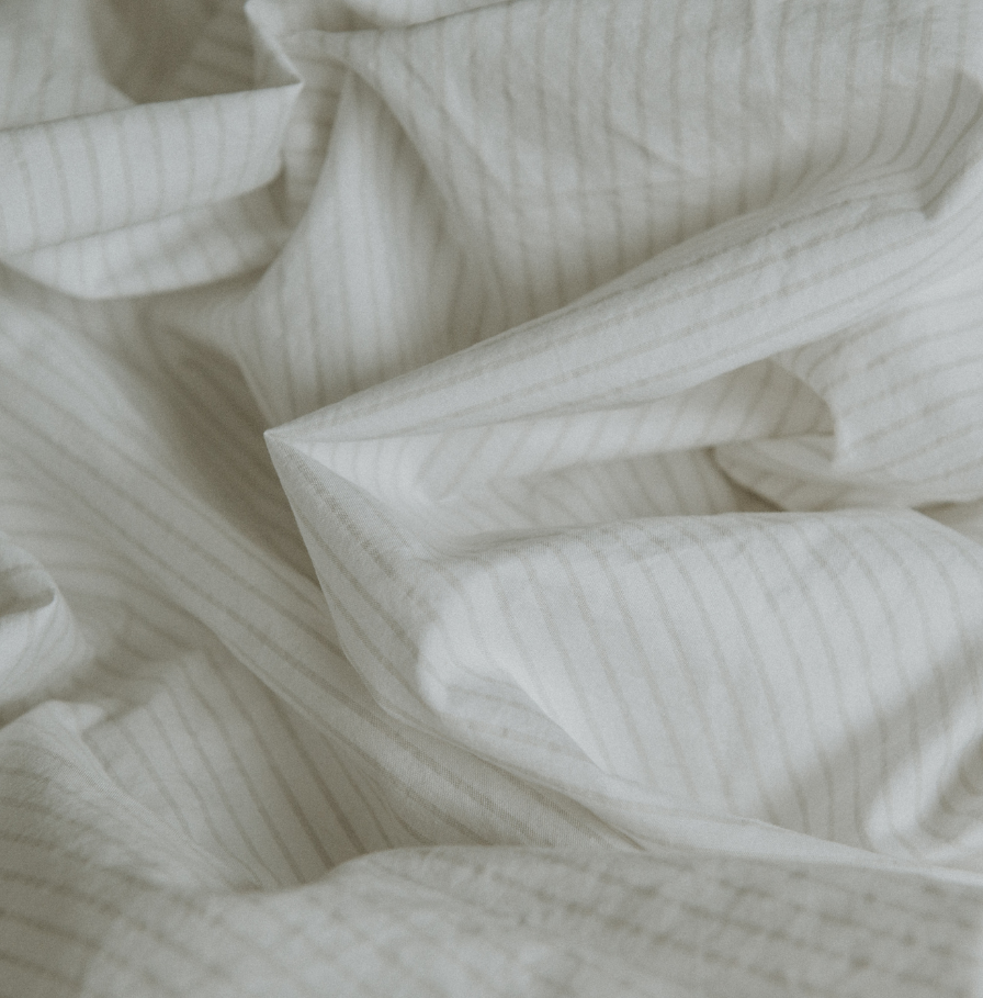 The Crisp Sheet Set | Pinstripe (Chalk/Clay)