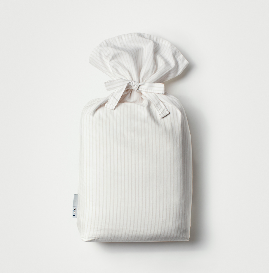 The Crisp Sheet Set | Pinstripe (Chalk/Clay)