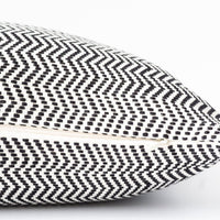 Kala Collective - Santiago Pillow Lumbar - 12 x 20 - Black & White Chevron