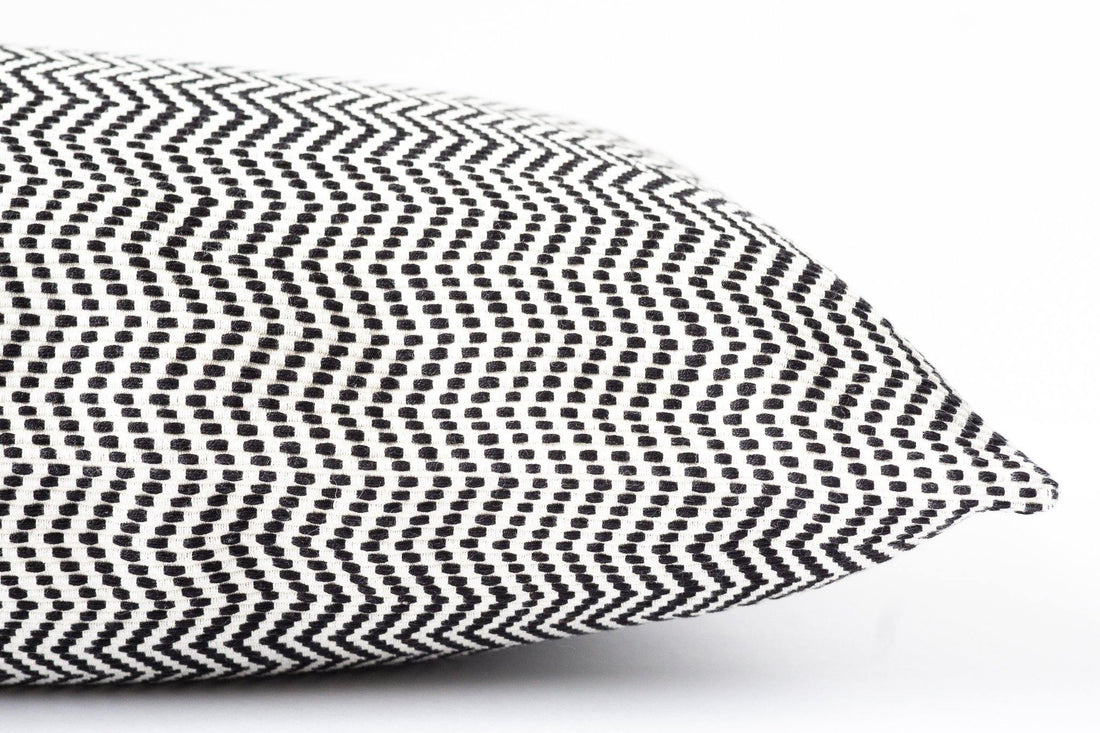Kala Collective - Santiago Pillow Lumbar - 12 x 20 - Black & White Chevron