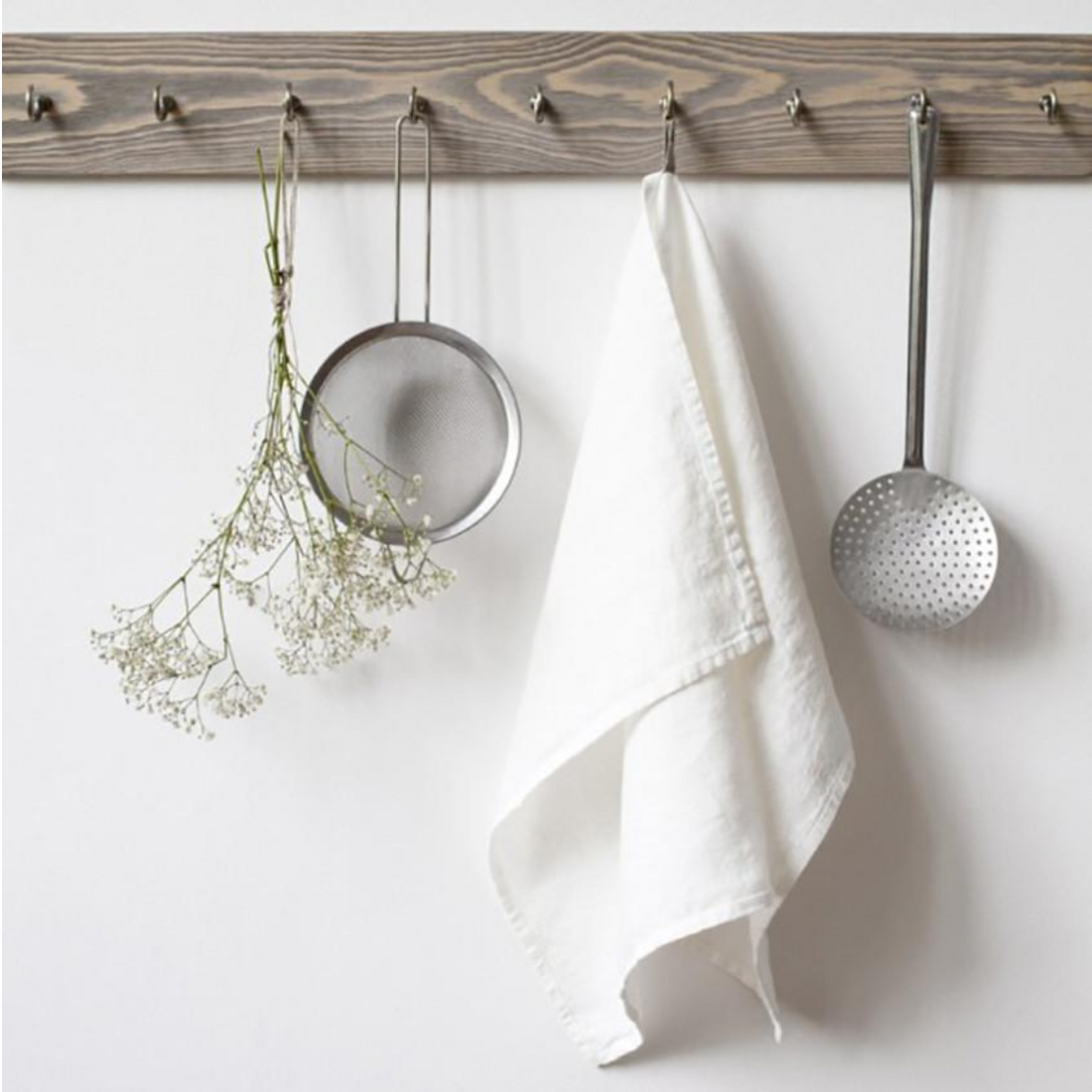 Linen Kitchen Towel - White