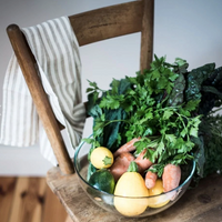 Linen Kitchen Towel - Natural Stripes
