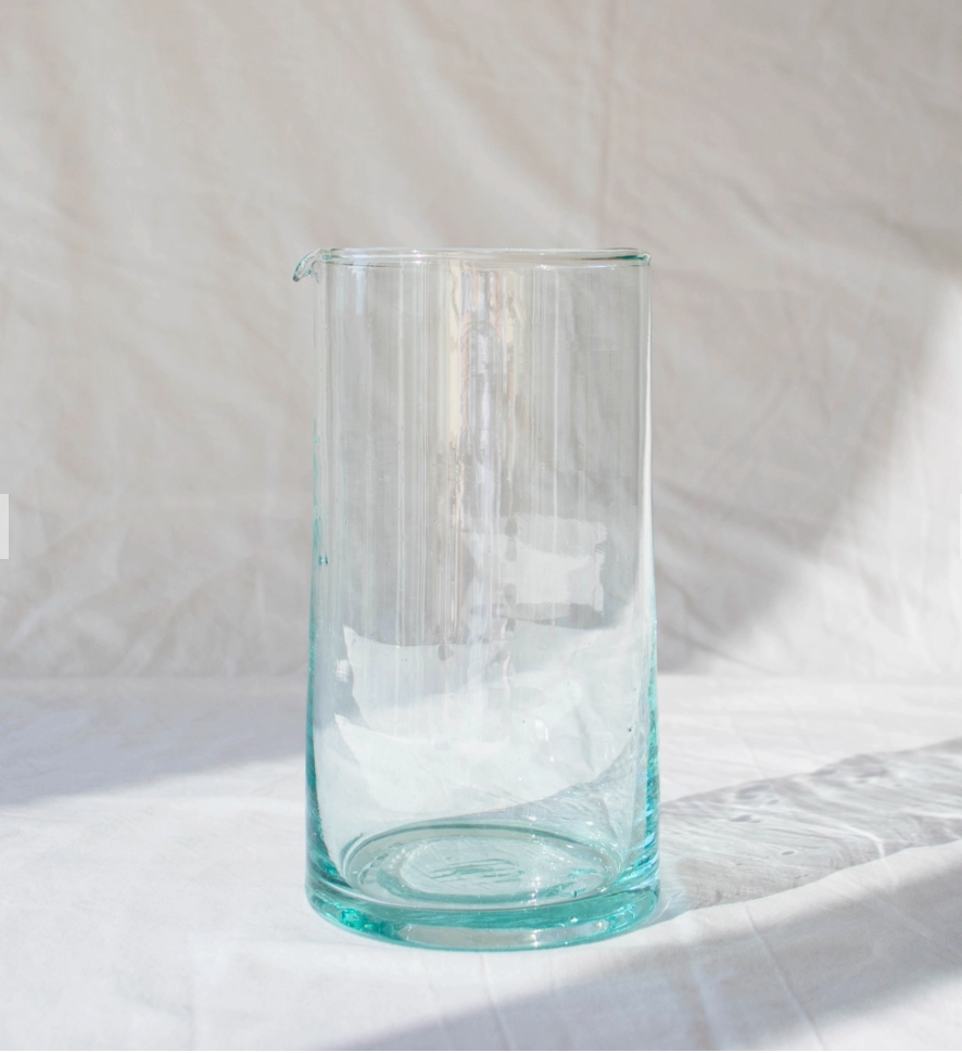 Handblown Recycled Glass Jug