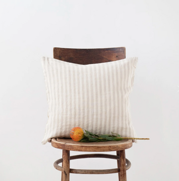 Linen Cushion Cover - Natural Stripes