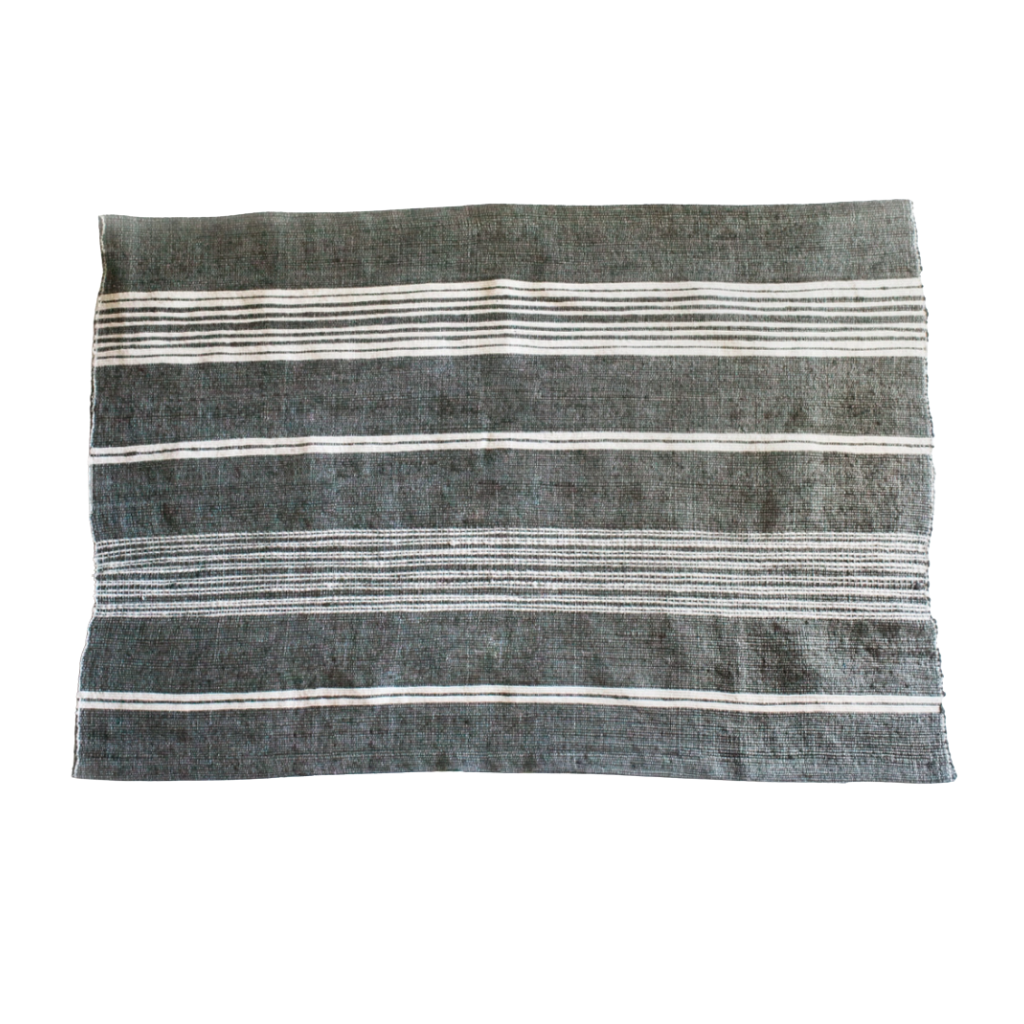 Aden Cotton Bath Mat - Grey & Ivory