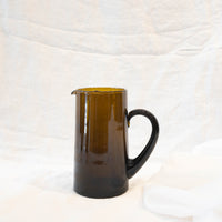 Handblown Recycled Glass Pitcher - Amber