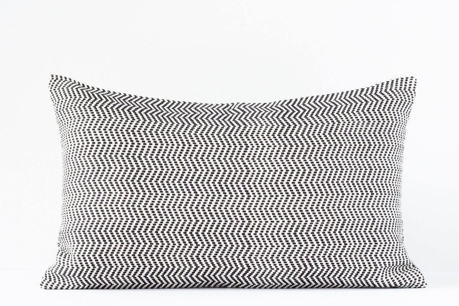 Kala Collective - Santiago Pillow Lumbar - 12 x 20 - Black & White Chevron