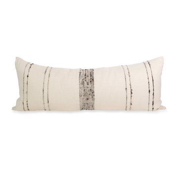 Bogota Lumbar Pillow - Ivory + Grey