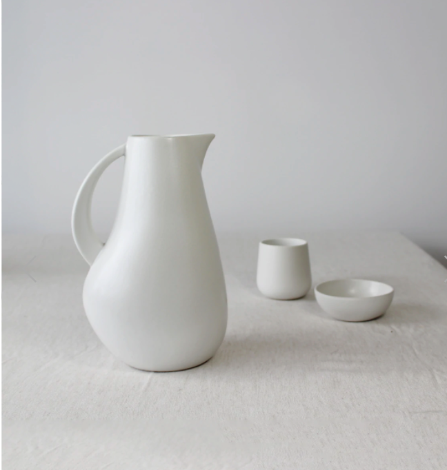 Kuduo Stoneware Pitcher - White