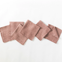 Linen Cocktail Napkin - Ash Rose Set of 6