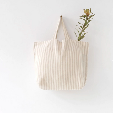 Linen Big Bag- Natural Stripe