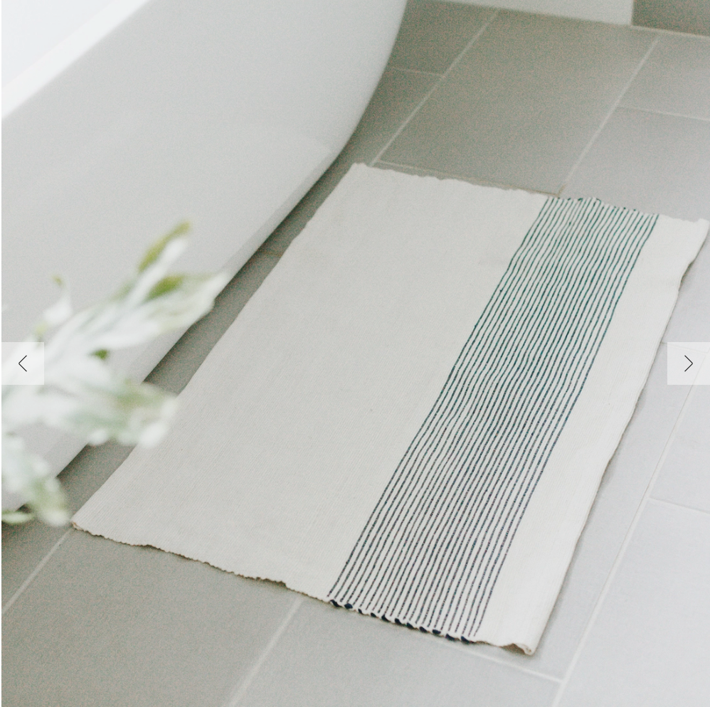 Riviera Bath Mat - Ivory & Grey