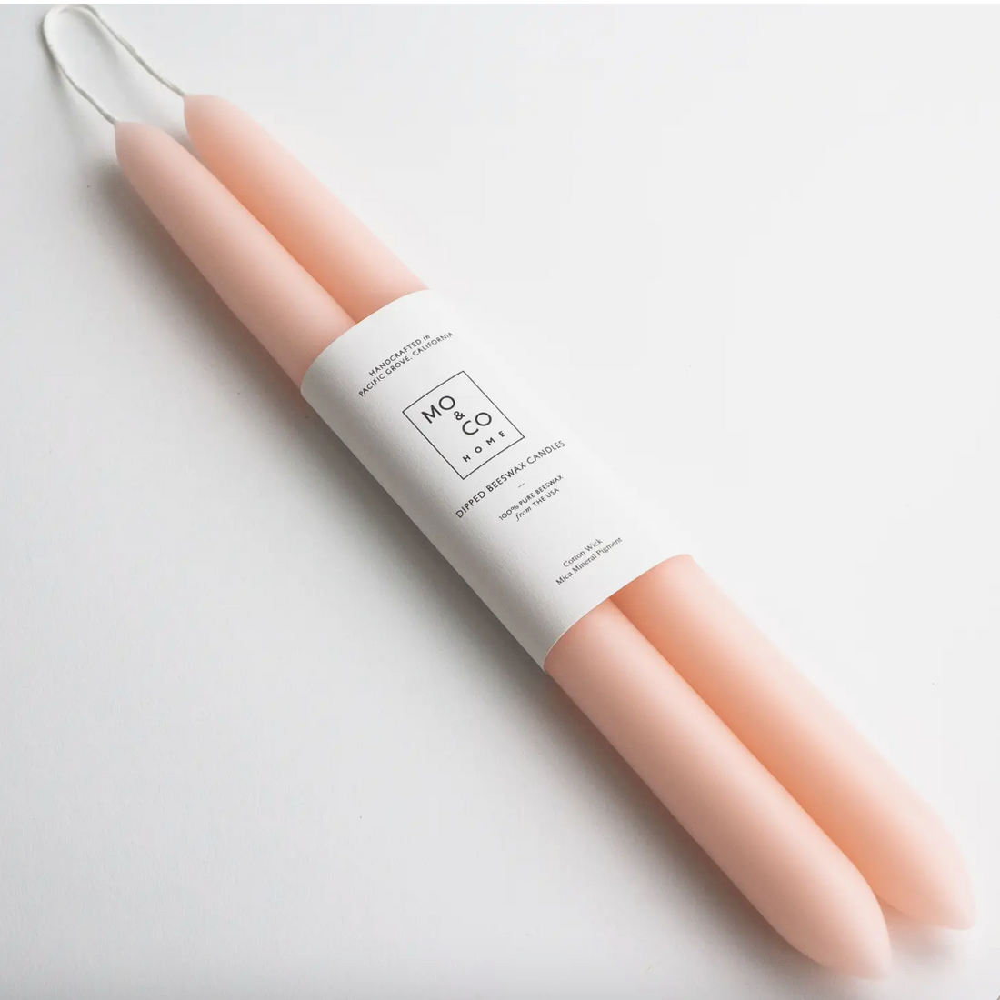 Blush | 10" Beeswax Taper Candle - Set of 2