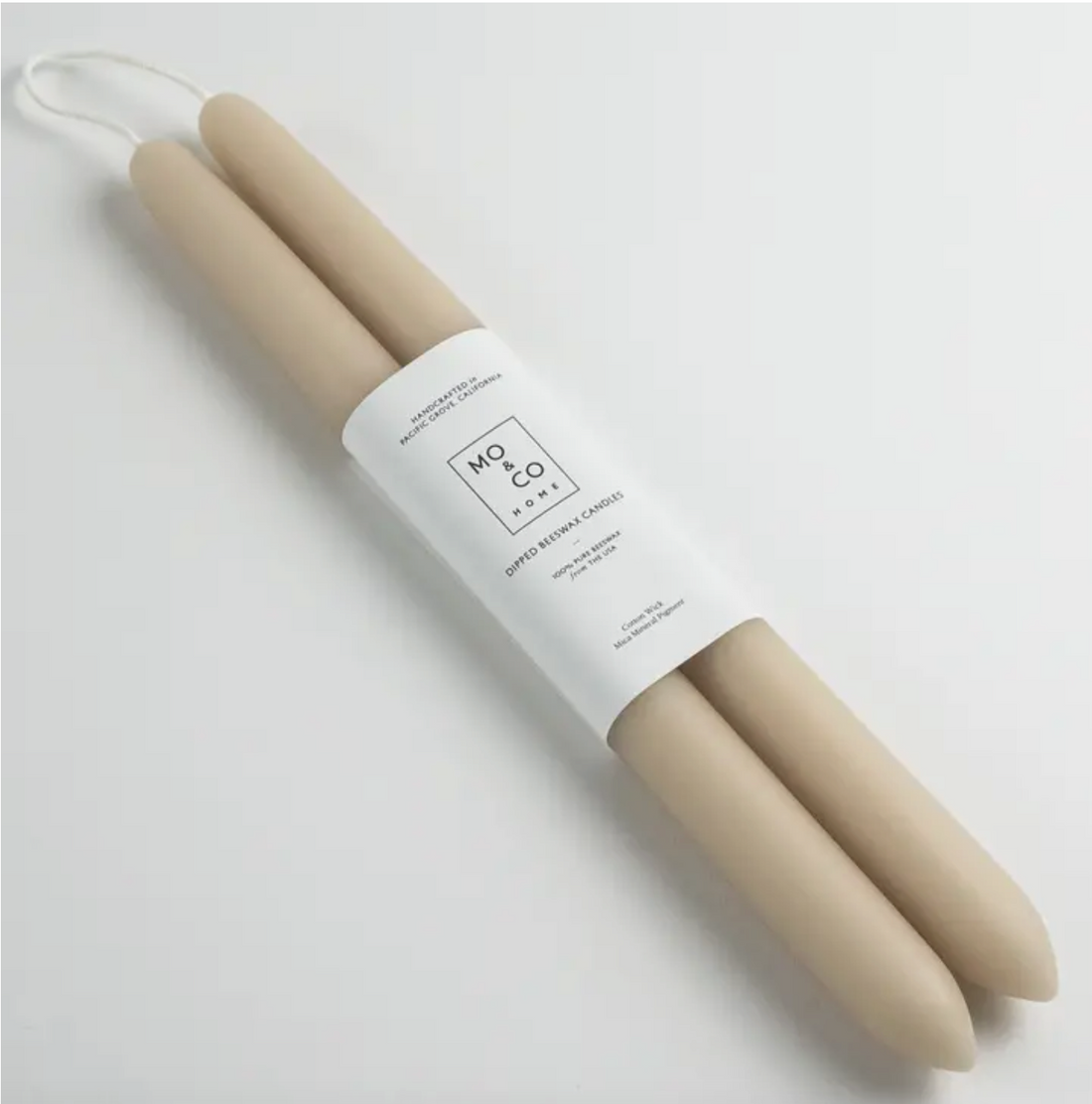 Sand  | 10" Beeswax Taper Candle - Set of 2