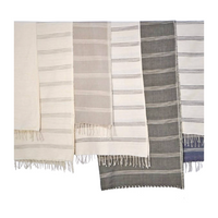 Classic Ethiopian Cotton Bath Towel | Ivory & Grey